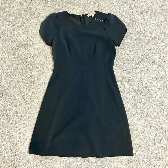 LOFT tulip dark grey A-line work dress, size 2 - Picture 4 of 12